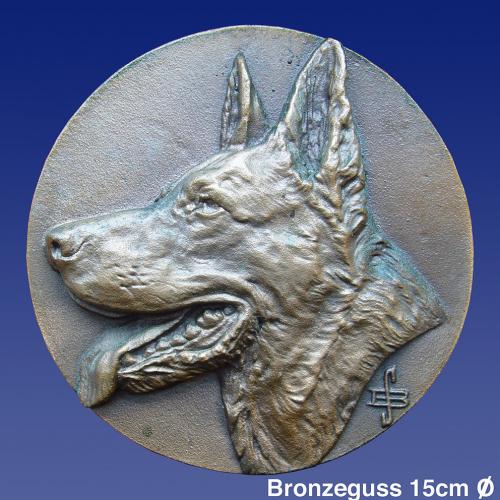 Bronze, Schäferhund, Türdrücker,